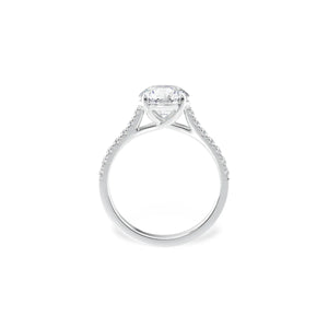 Round Cut Diamond Ring Pave Band