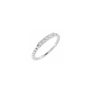 Beaded Diamond Stackable Ring