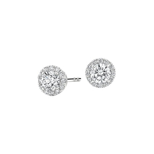 Diamond Halo Stud Earrings