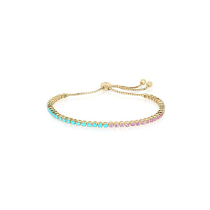 Pink Sapphire and Turquoise Bracelet