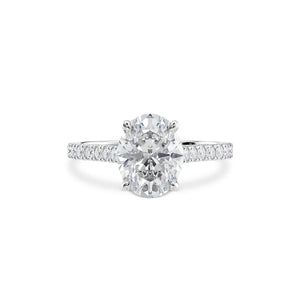 Oval Cut Diamond Ring Pavé Band