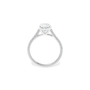 Oval Cut Diamond Ring Pavé Band